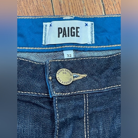 PAIGE Women's Deep Indigo Jean Shorts - Picture 4 of 9